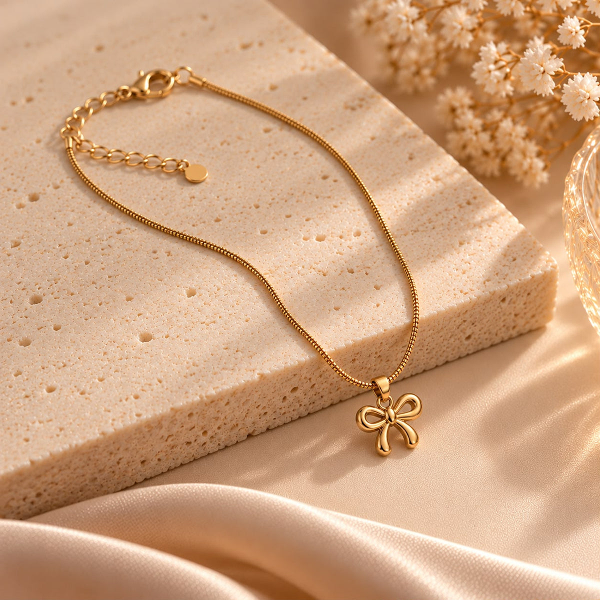 Gold-Tone Bow Pendant Necklace for Women | NUSH Jewel
